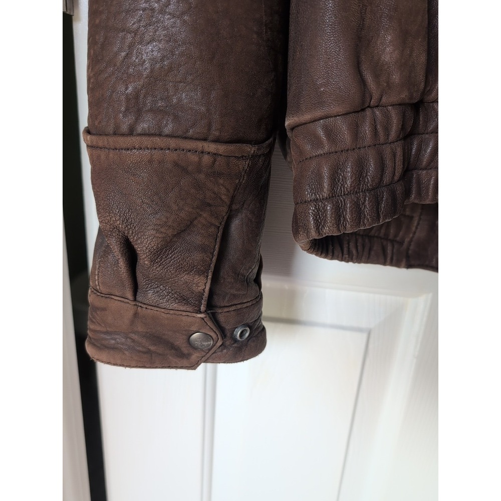 Vintage Expedition Leather Bomber Jacket Made in Korea Brown XL,Incredibly Soft - Picture 11 of 16